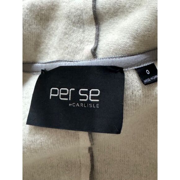 Per Se By Carlisle Wool Grey/Cream wrap lagenlook minimalist cardigan. - Picture 4 of 7